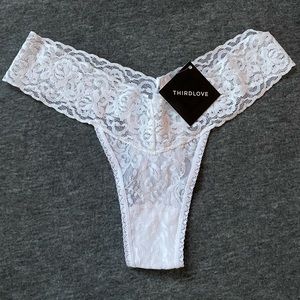NWT ThirdLove White Lace Thong